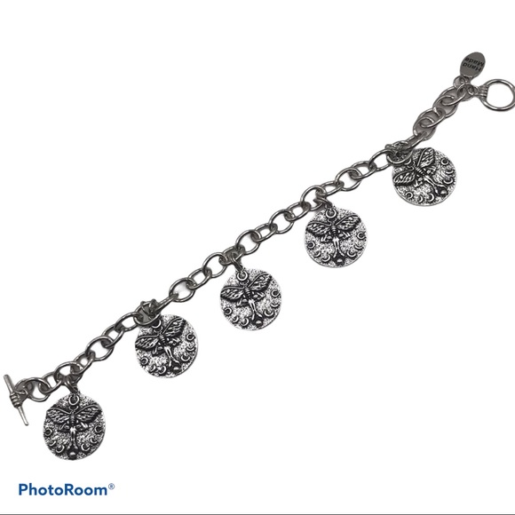 Luna Moth with Moon Cycle Charm Bracelet - Picture 2 of 3